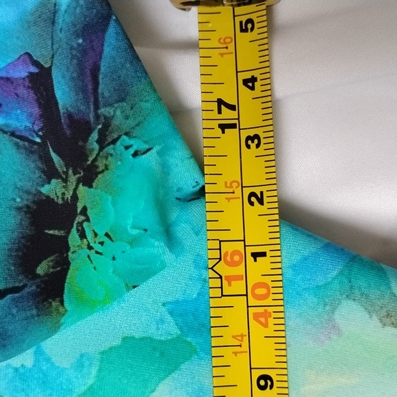 Chiara Boni La Petite Robe Vibrant Teal and Black Floral Long Sleeve Dress Artsy - Picture 16 of 16